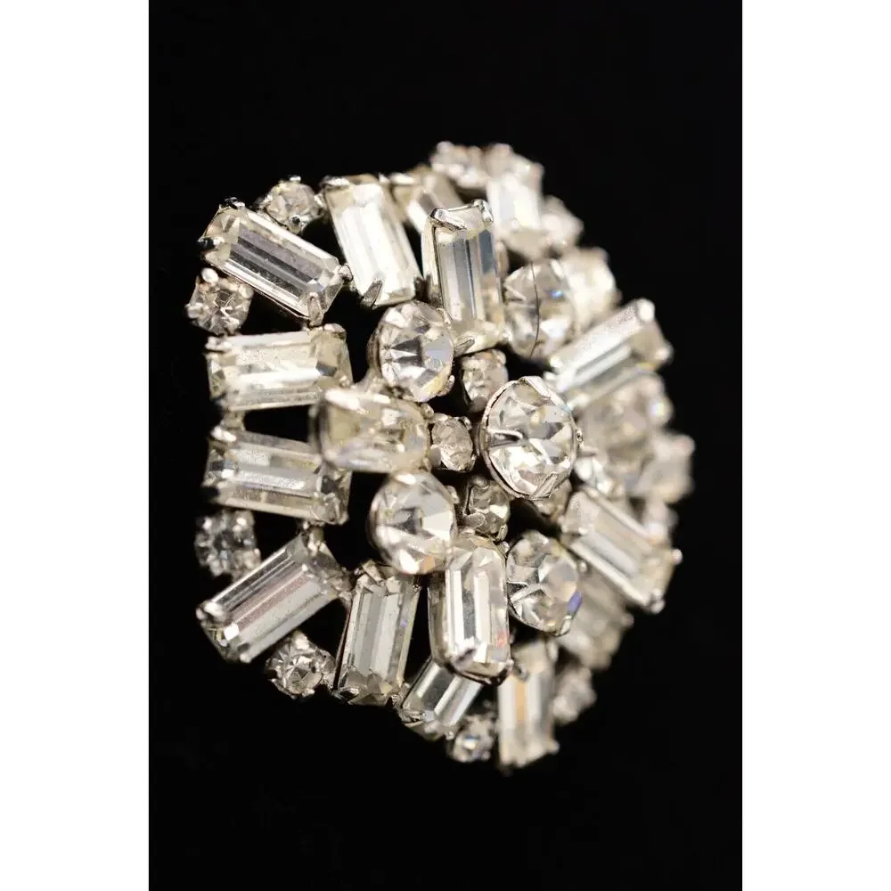 Kramer Vintage Crystal Pin Brooch Baguette Rhinestone Sparkling NY Signed BinAP